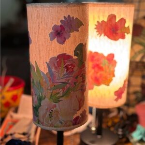 Pair Of Floral Patterned Lamps